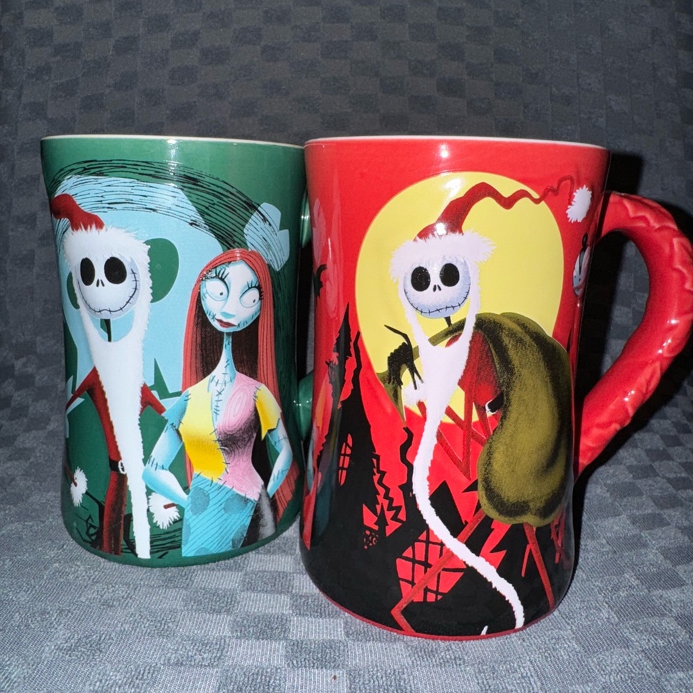 The Nightmare Before Christmas Jack and Sally Holiday Mug Set